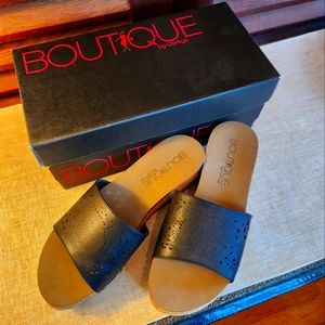 Boutique Slide by Corey's, Geez Louise, Black, 8